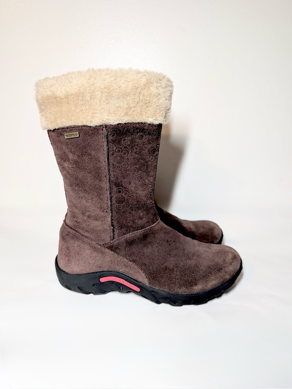 Merrell Leather Jungle Moc Puff WTPF Embossed Floral Kids Espresso US Size 4